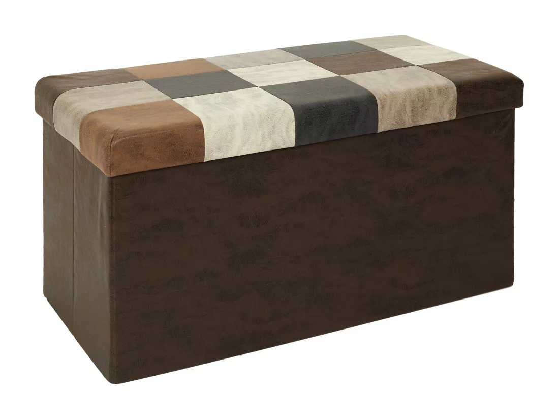 Coffre Banc Pliable Patchwork Pu M2