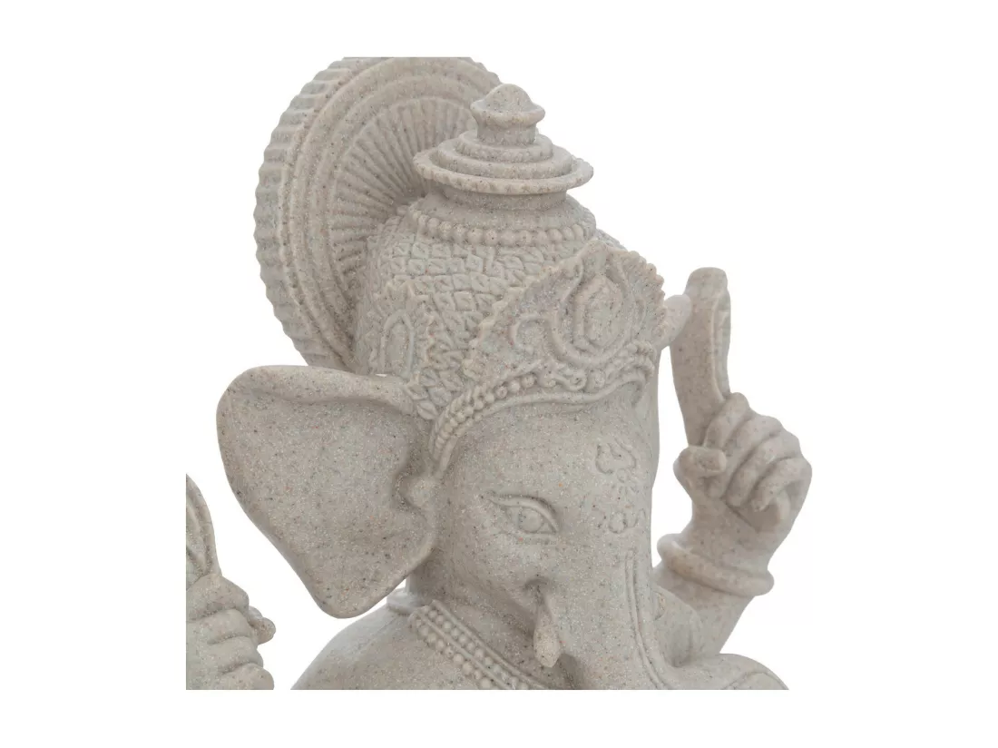Objet déco Statue Ganesh en résine Beige effet sablé H 25 cm