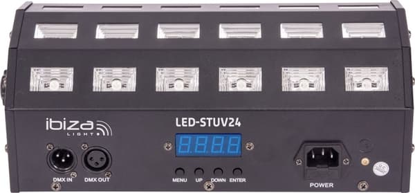 Ibiza LED bar UV+hvit 24 x 3 watt