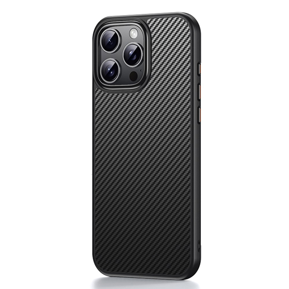 iPhone 16 Pro MagSafe Hardcase Hülle im Carbon Look - Schwarz