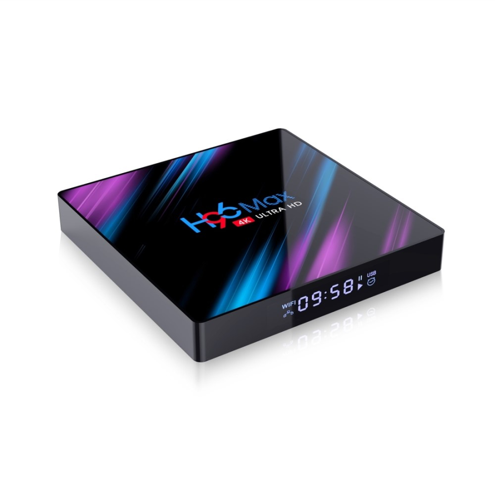 4GB RAM 4K@60Hz Android 9.0 Smart TV Box Internet WiFi Streaming (2.4GHz/5GHz) HDMI 64GB Quad Core Media Player mit Ethernet   Fernbedienung - Schwarz