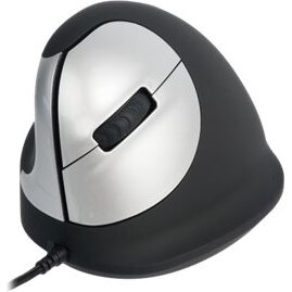 R-Go Tools Souris Ergonomique R-Go HE Break avec logiciel de pause, gaucher, moyen (longueur de la main 165-185 mm), filaire, noir