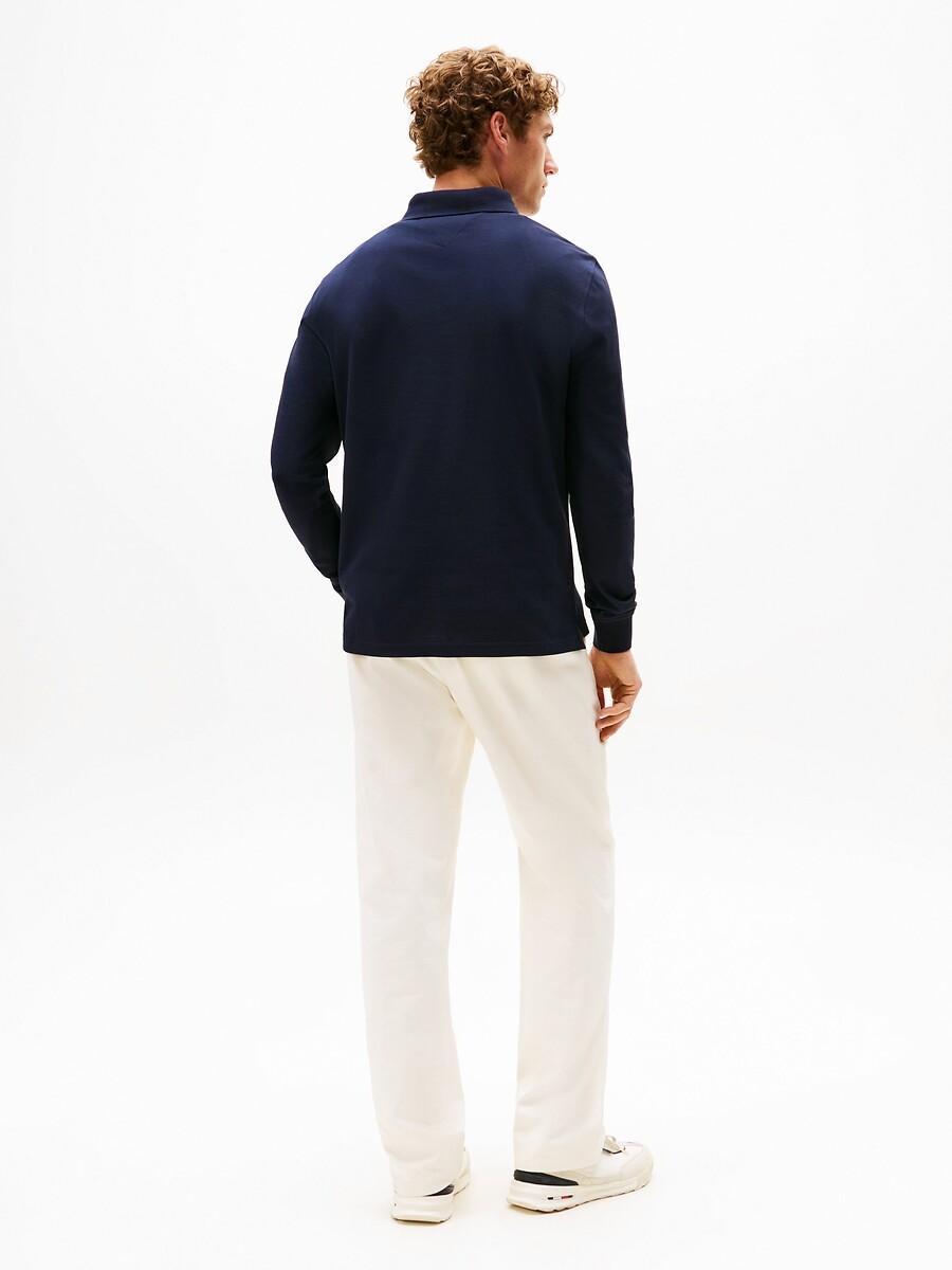 TOMMY HILFIGER<br>Camisa polo reta de manga comprida, malha piqué 1985