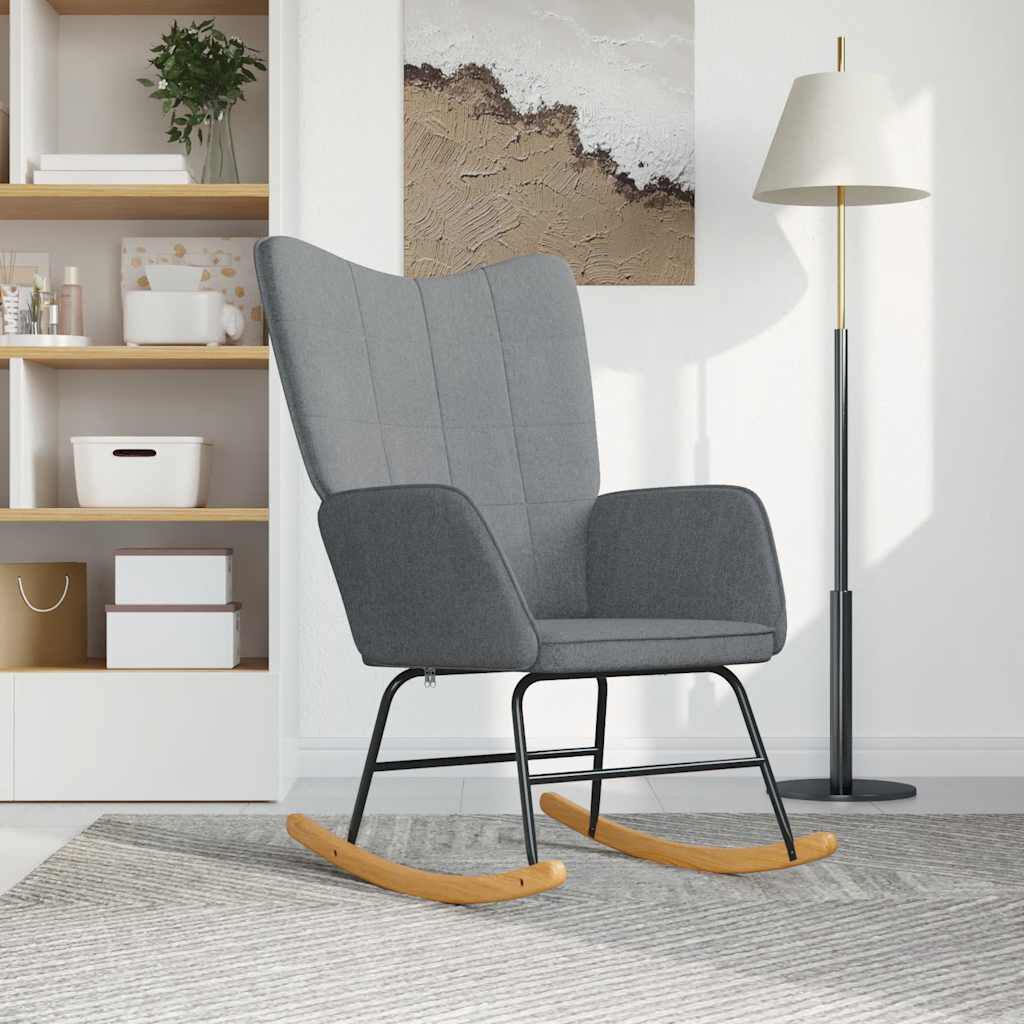 vidaXL Schommelstoel, Lichtgrijs, Bekleed met Stof