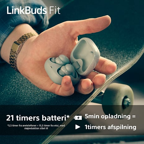 Sony LinkBuds Fit trådløse in-ear høretelefoner – hvid