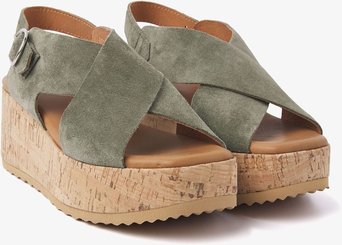 VIA VAI groene via vai sandalen sissel raise