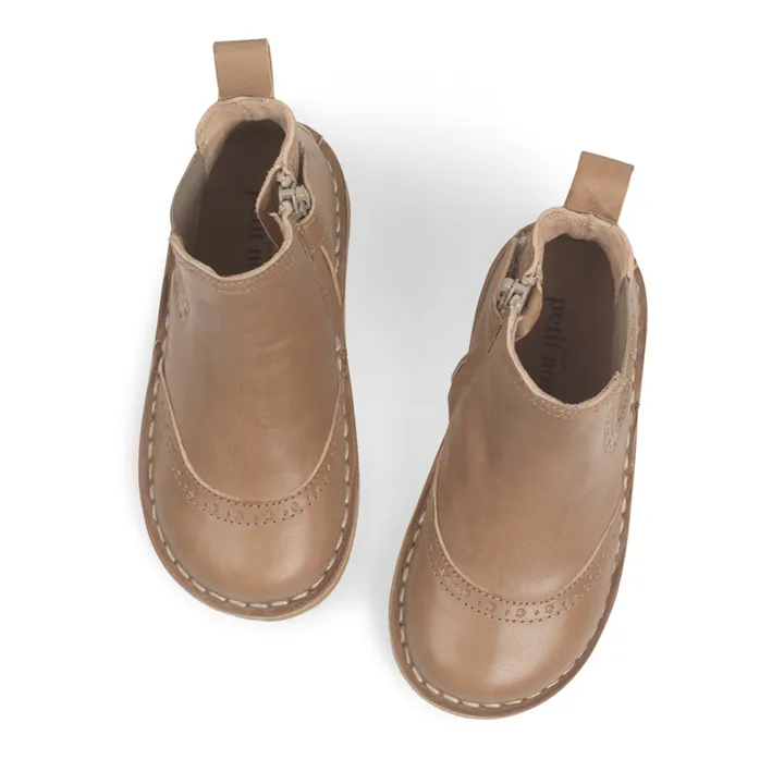 Petit Nord Boots Stars Ankle Zip | Beige