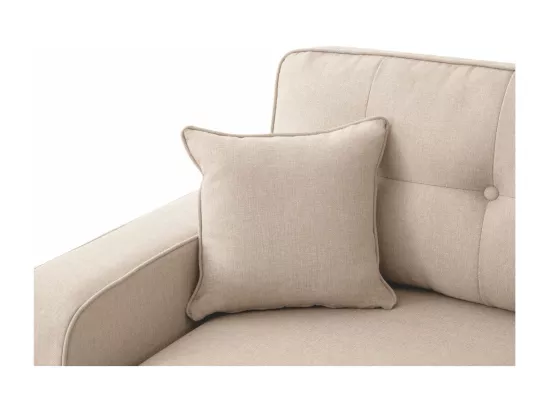 Canapé d'angle 3 places convertible réversible Marius en tissu - Beige - L220 x P146 x H84cm - Loungitude