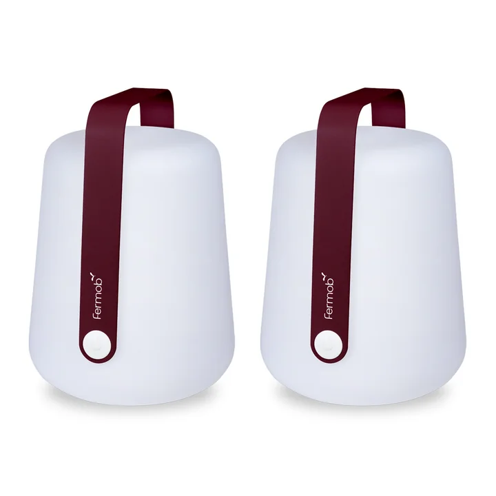 Fermob - Balad Akku LED-Leuchte, H 38 cm, schwarzkirsche (2er-Set)