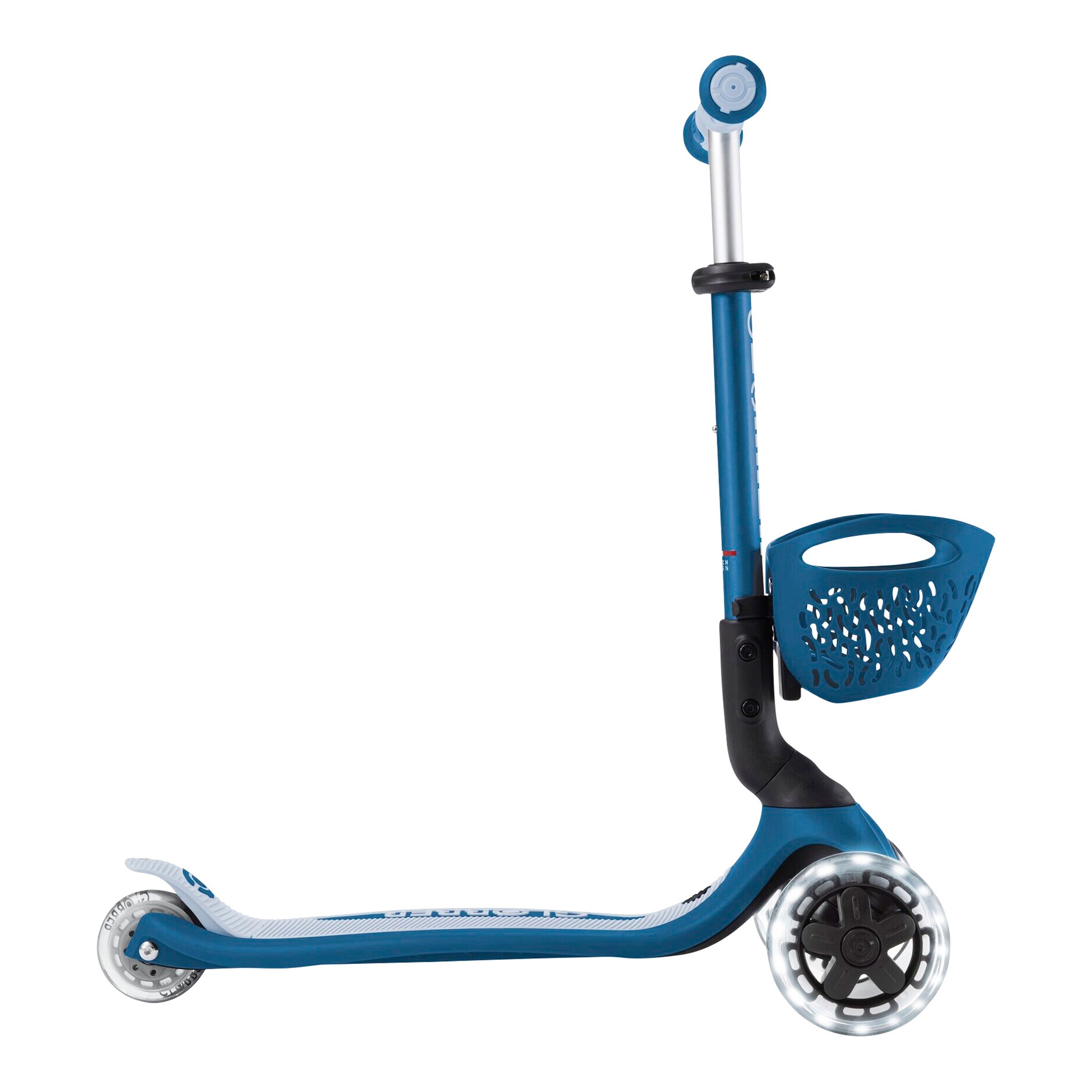 Globber Scooter 3in1 Go-Up Baby 360 mit Leuchtrollen und Leuchtmodul petrol/hellblau