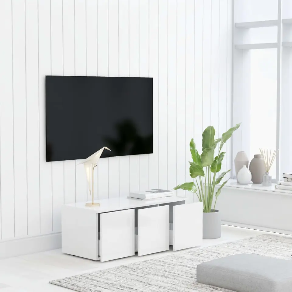 vidaXL - Tv-meubel - Wit - Bewerkt hout