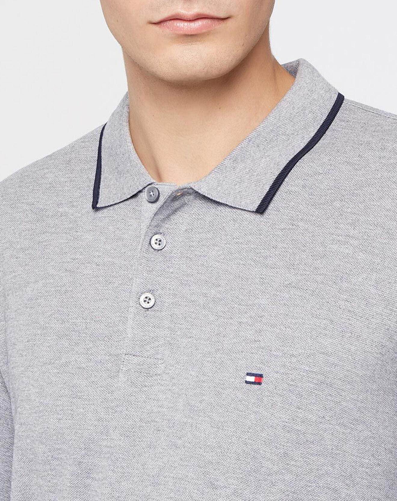 Tommy Hilfiger Polo Regular Basic Tipped gris