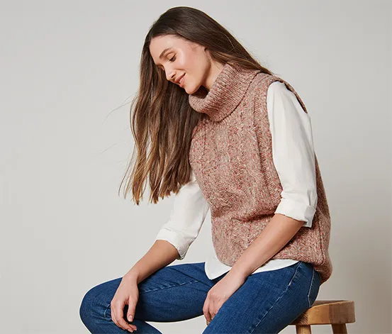 Strickpullunder mit Zopfmuster