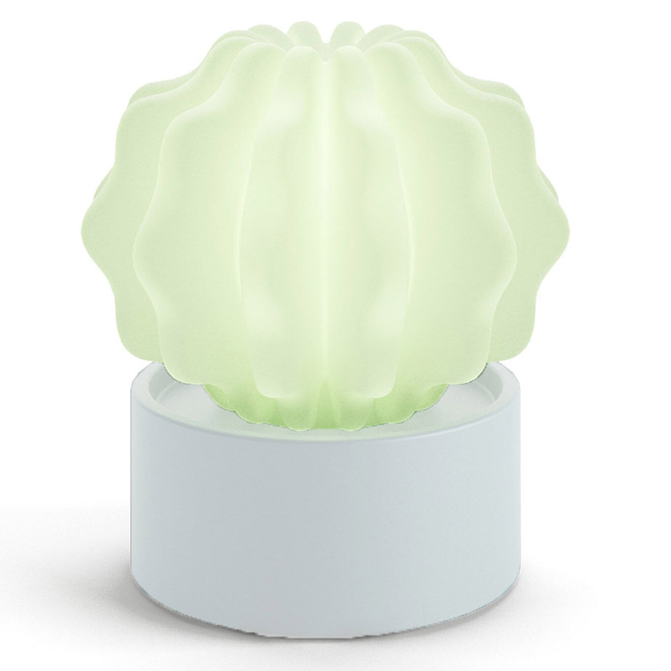Serralunga Cactus grand avec lumière et pot Design par Alessandra Baldereschi blanc - 35x38x35 cm