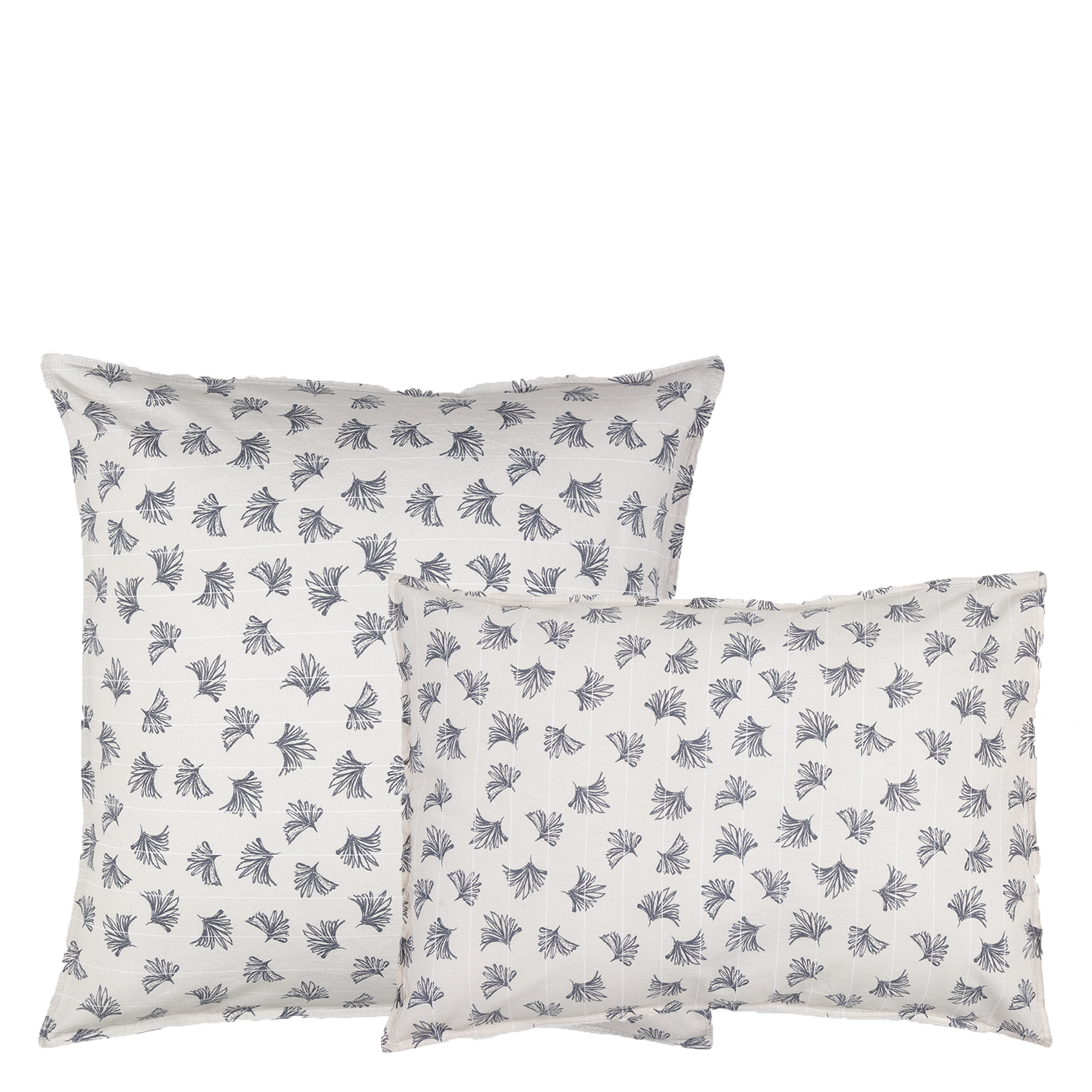 Taie d'oreiller imprimé fleuri en lin et coton biologique | Beige