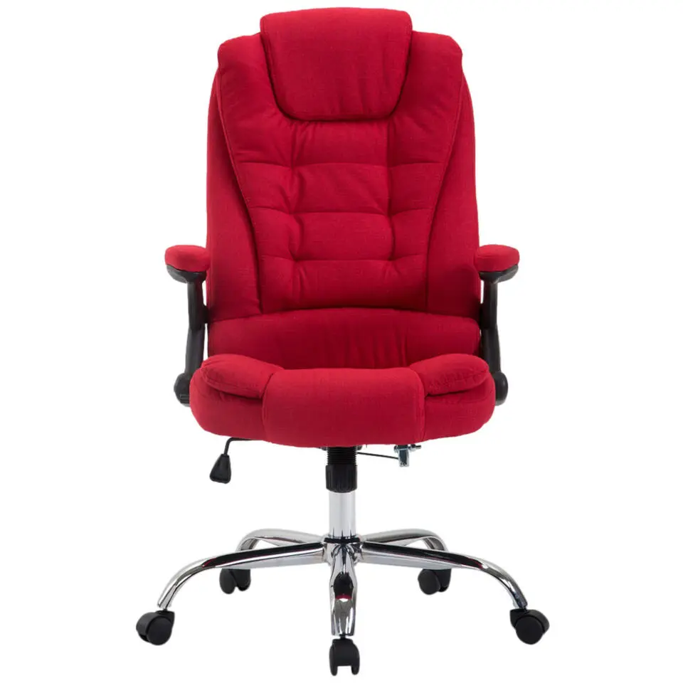 CLP Bureaustoel Thor chroom Frame - Stof - rood