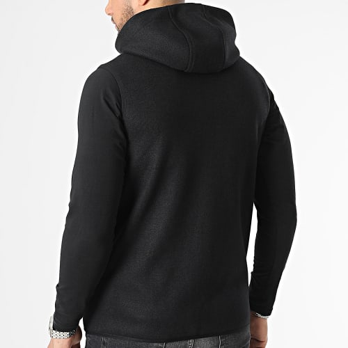 Veste Zippée Capuche Sans Manches Marron Noir