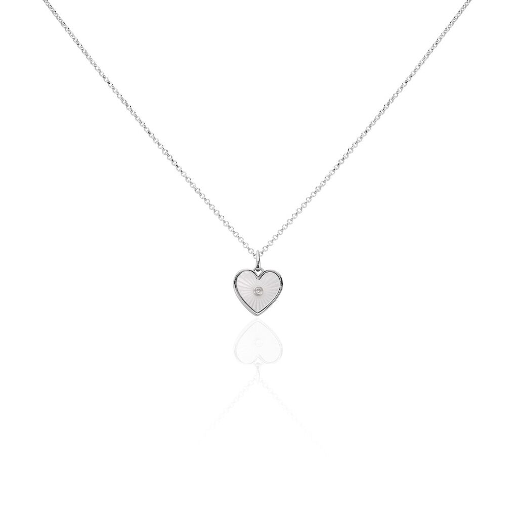 Collier Erina Argent Blanc Nacre Oxyde De Zirconium