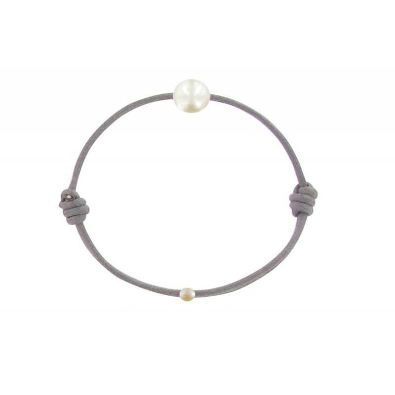 Set Collier et Bracelet Lien La Perle Blanche des Poulettes - Classics - Gris