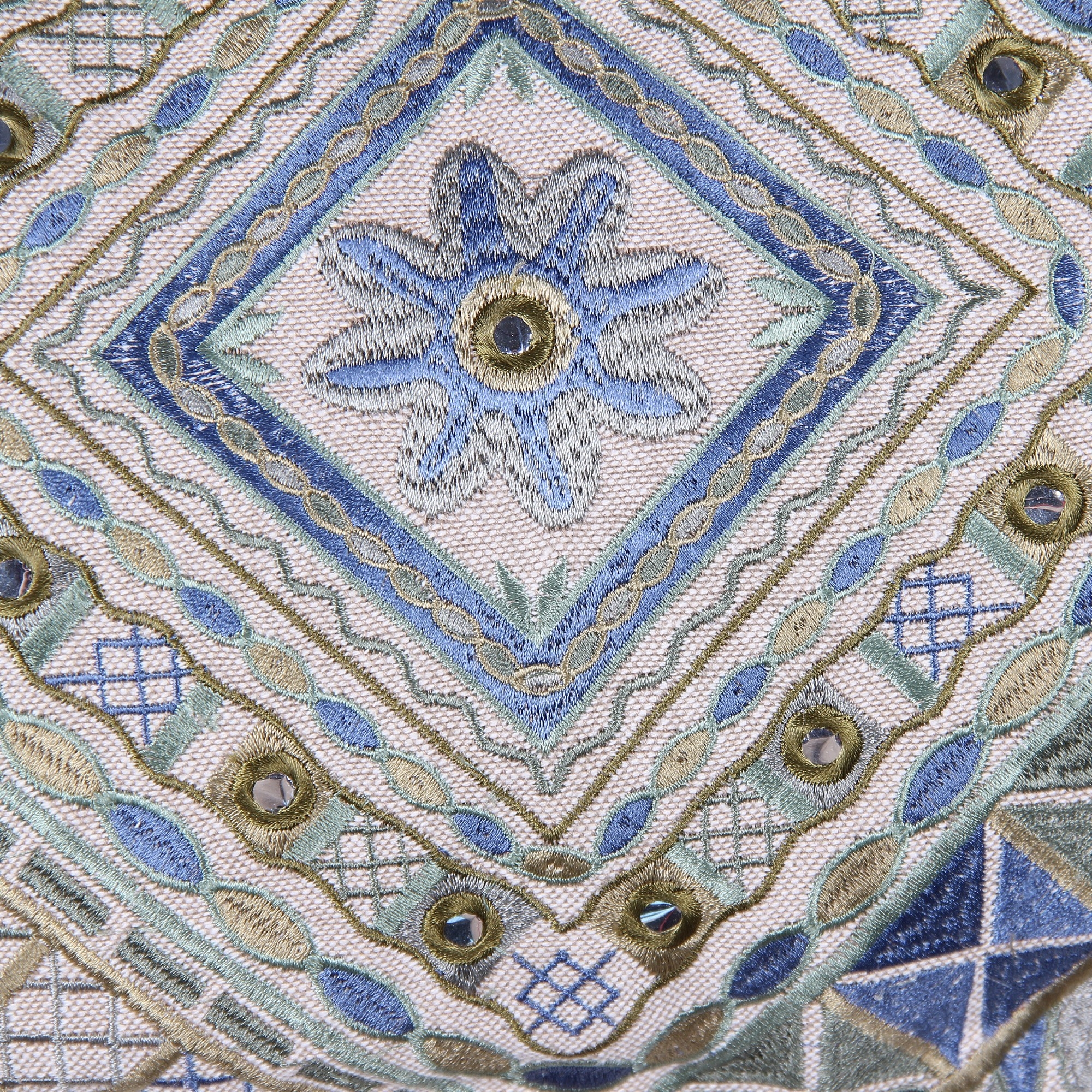 Kissen 'Starfish', grün, blau, T 35cm, B 60cm von fischer's lagerhaus