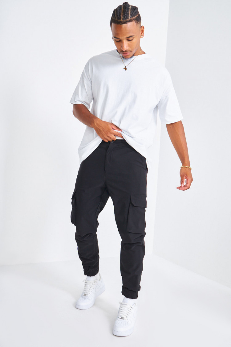 Jogger pant noir cargo