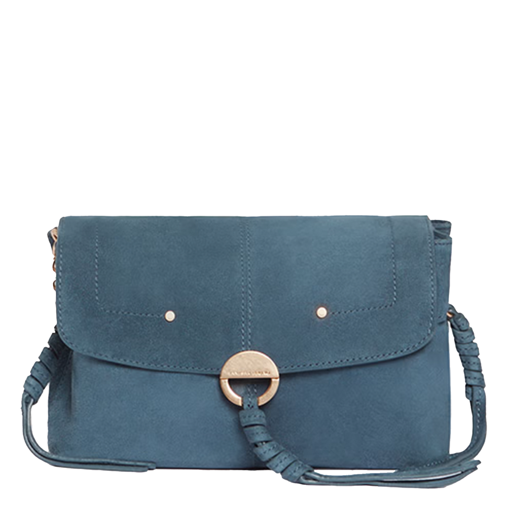CLUTCH - Sac porté épaule en cuir velours| Bleu