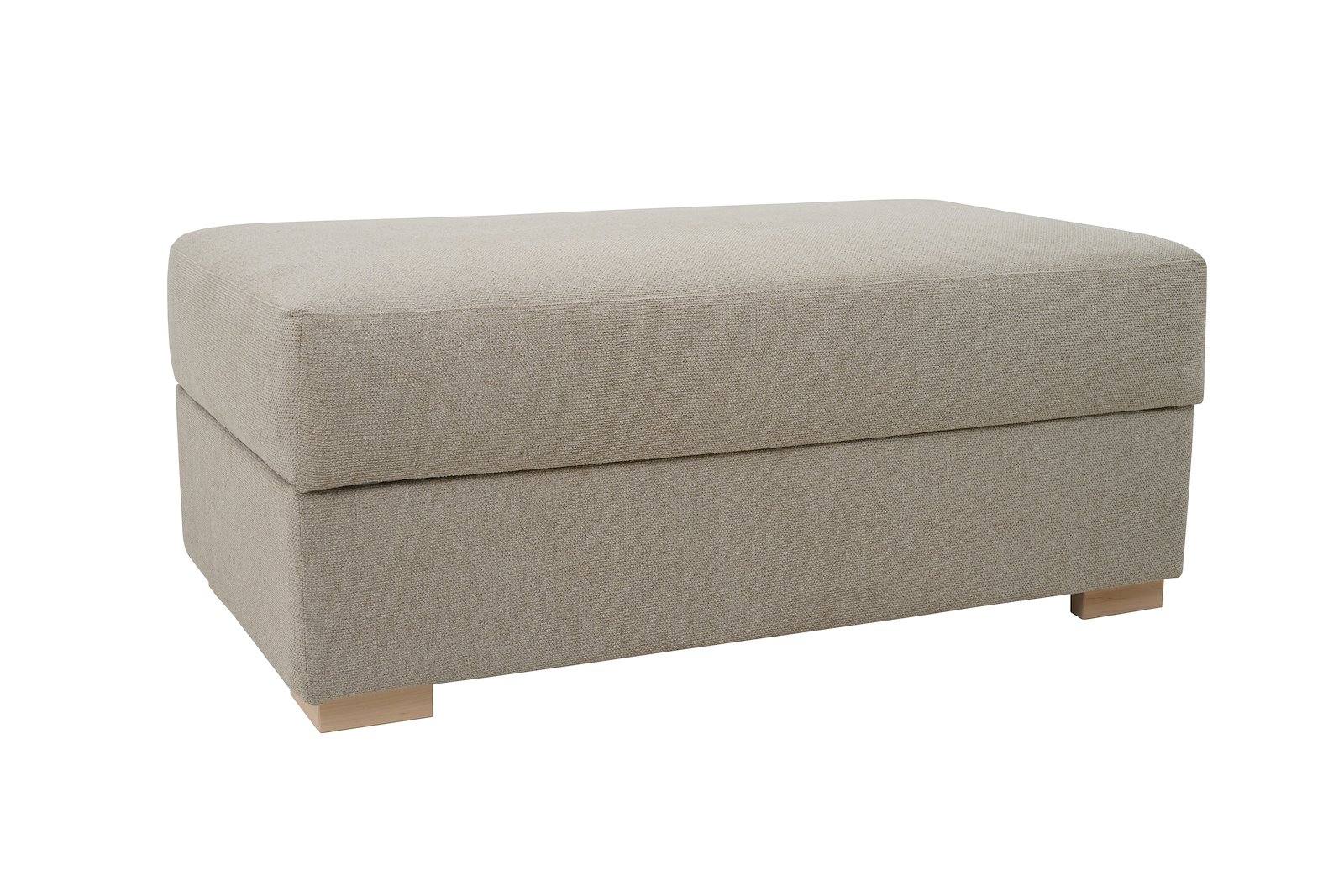 Modern Living pall Med oppbevaring. Tekstil Brooklyn 14 latte og ben 1 hvitvasket eik
