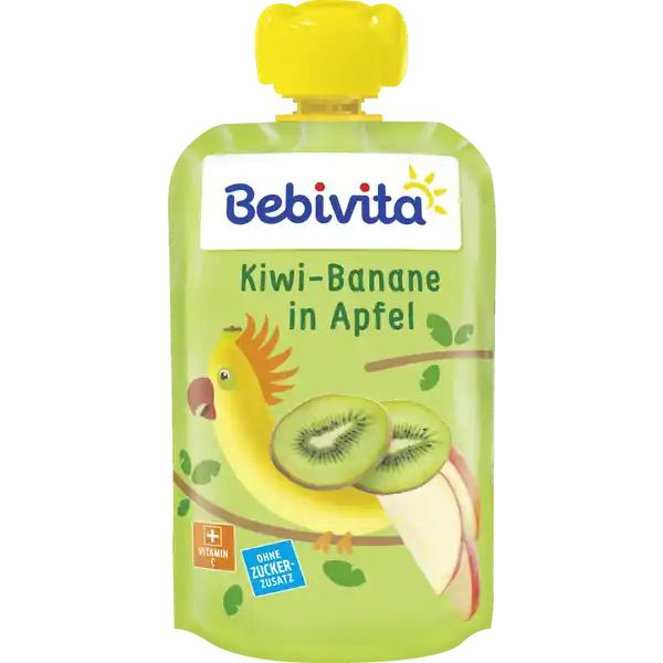Quetschbeutel Kiwi-Banane in Apfel