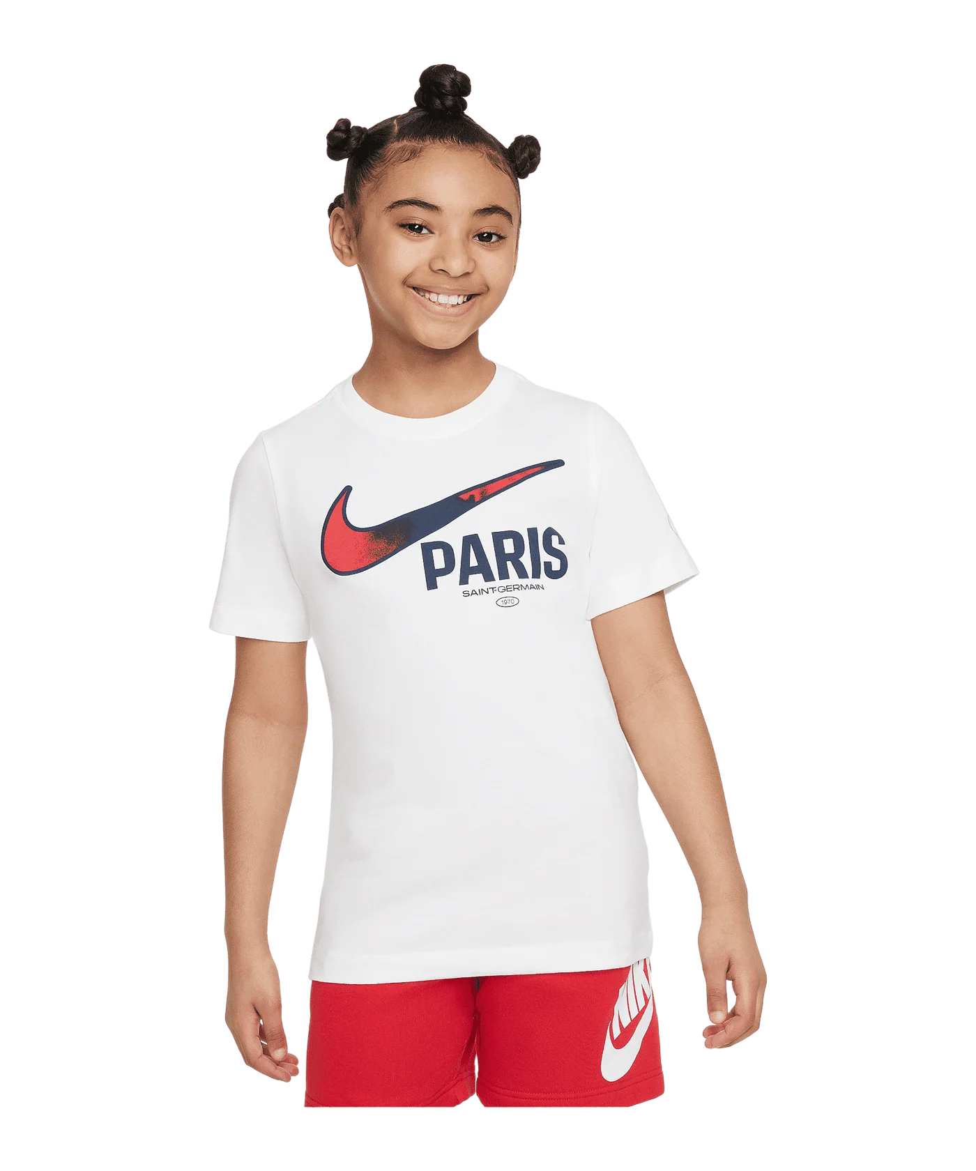 Nike Paris St. Germain Swoosh T-Shirt Kids Weiss F100