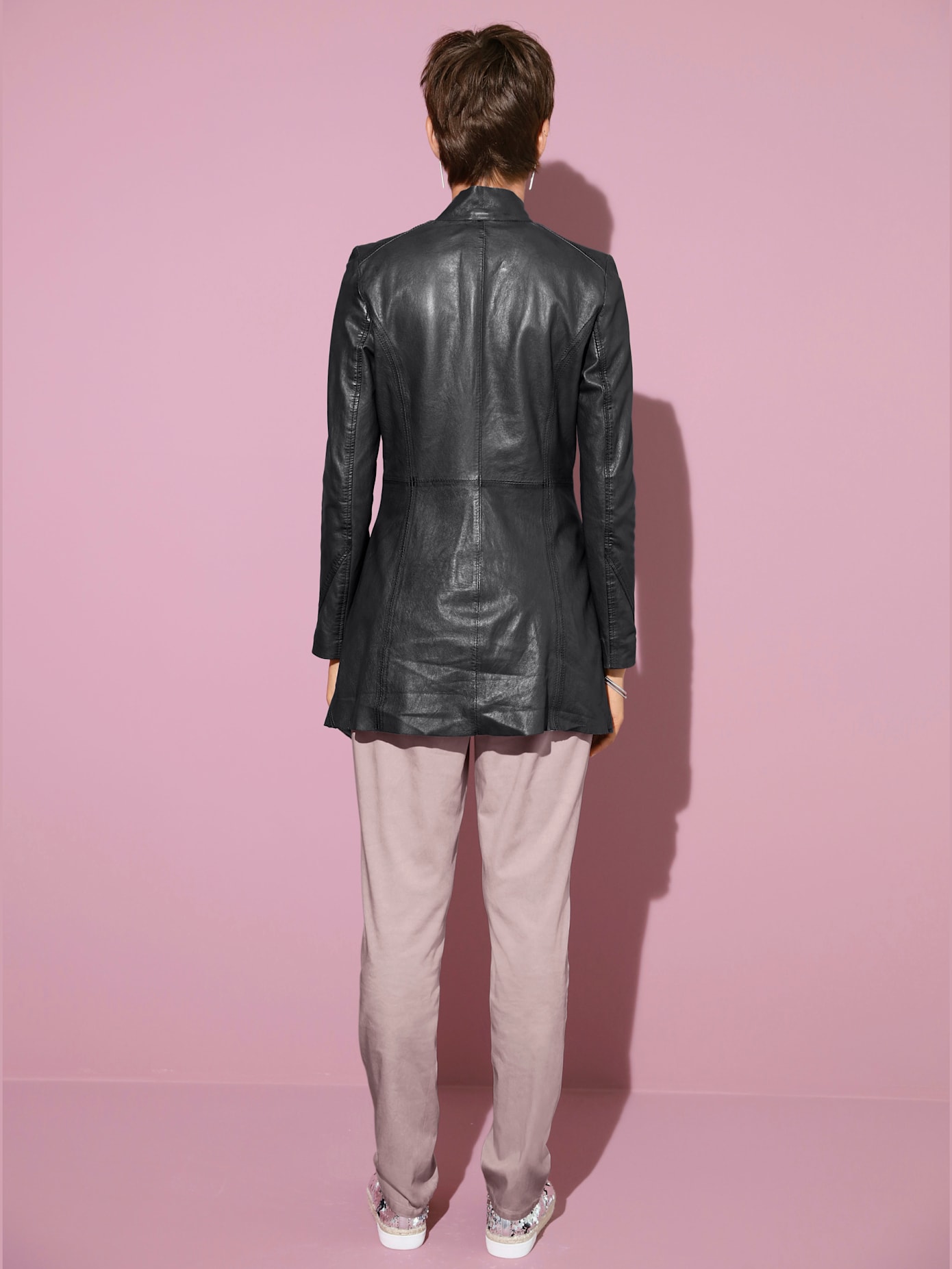 Blazer en cuir pur cuir d'agneau nappa