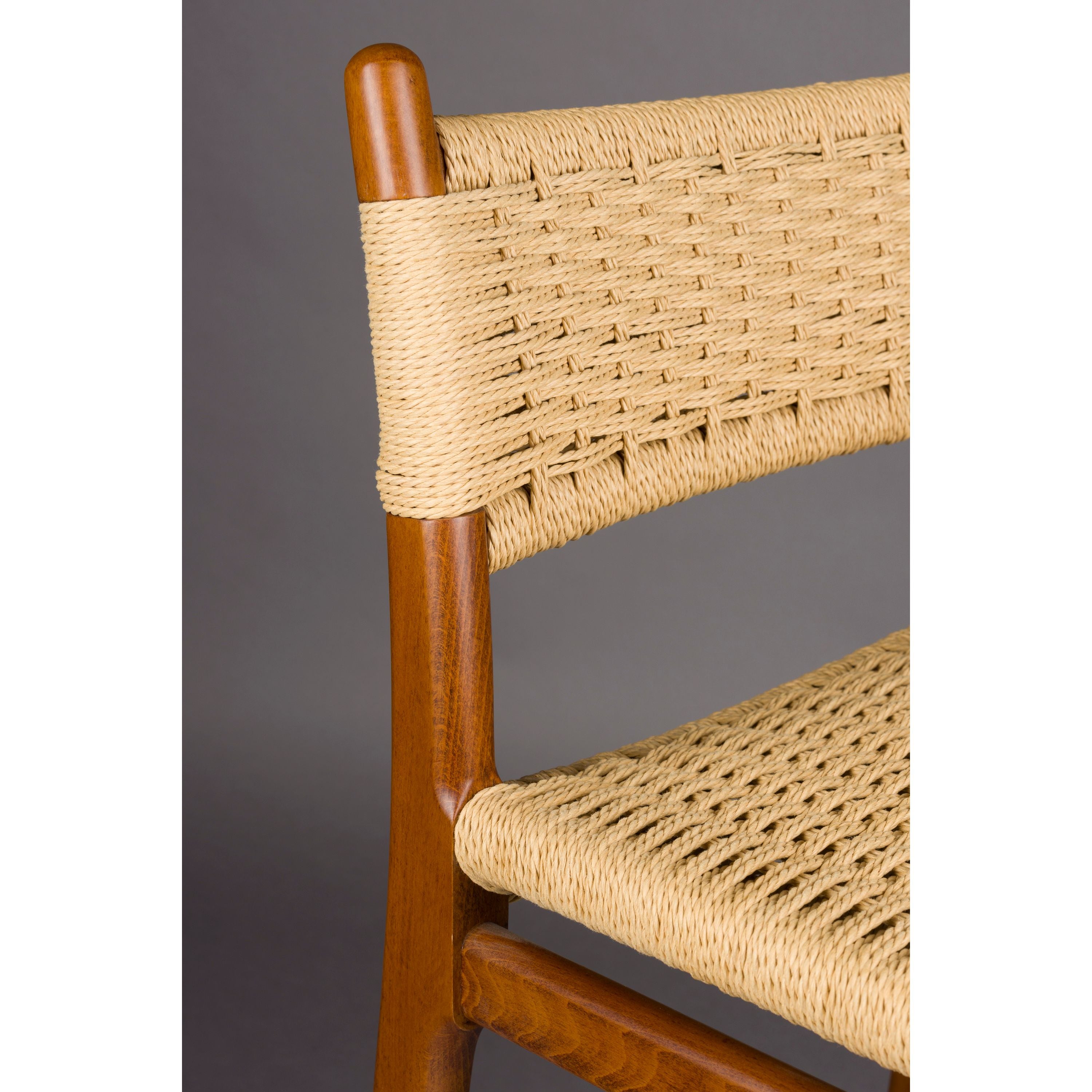 Dutchbone Cecile Counter| Barkruk met Rugleuning Walnoot - Bruin