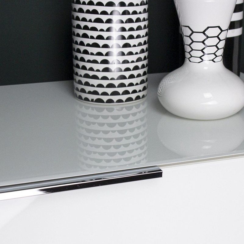 Dressoir - Glas - Spaanplaat met Melamineharscoating - Zes Verstelbare Planken