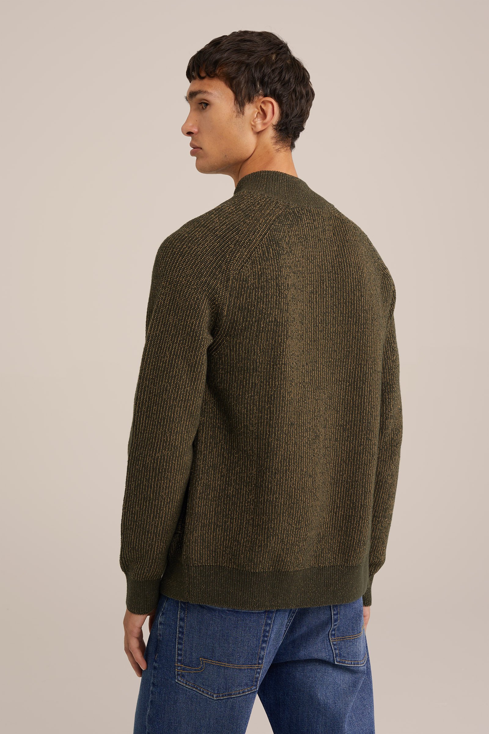 grofgebreid vest WE Fashion Donkergroen