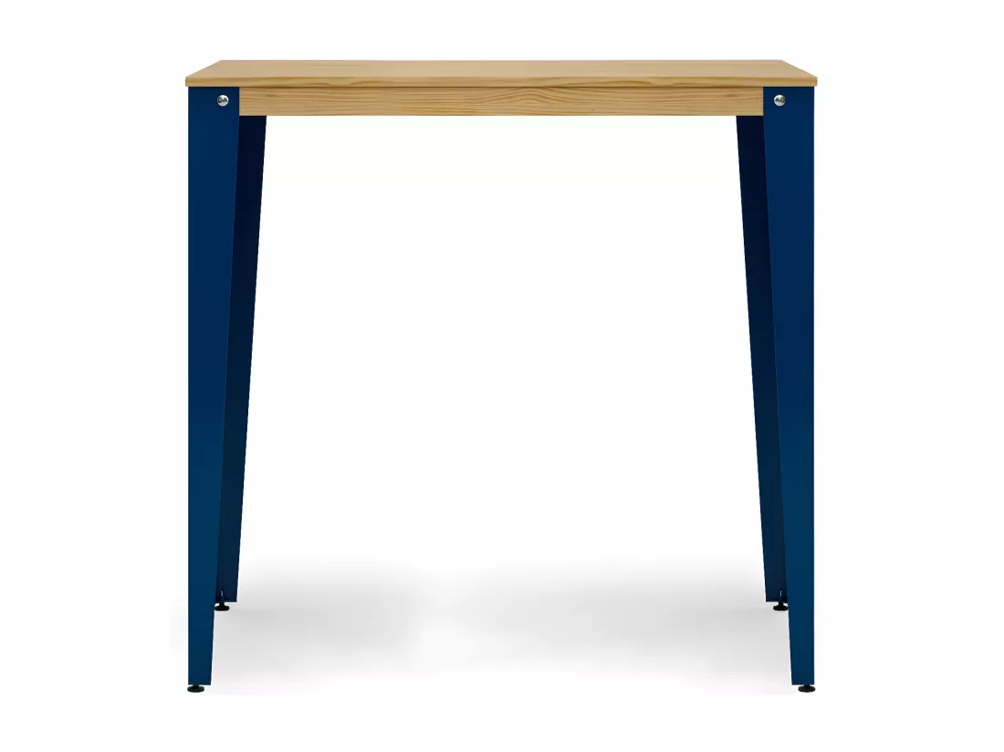 Table Mange debout Lunds 90X160x110cm Bleu-Naturel. Box Furniture