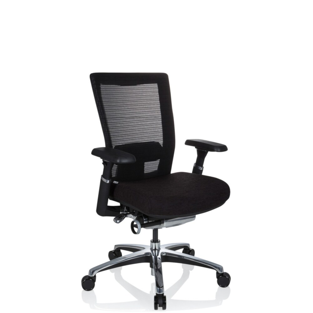 High End Bürostuhl NOVA PRO ALU Stoff/Netzstoff mit Armlehnen hjh OFFICE