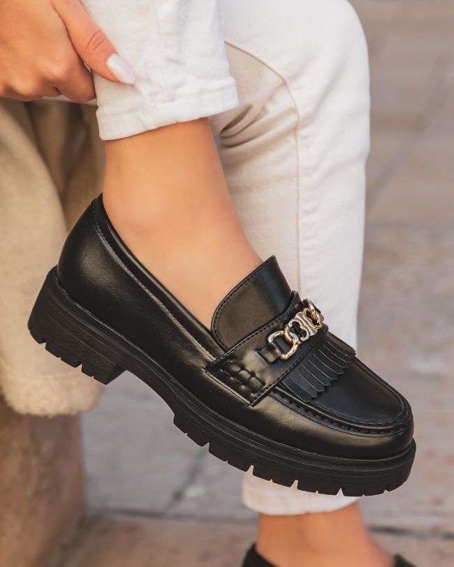 Mocassin femme noir - Livia
