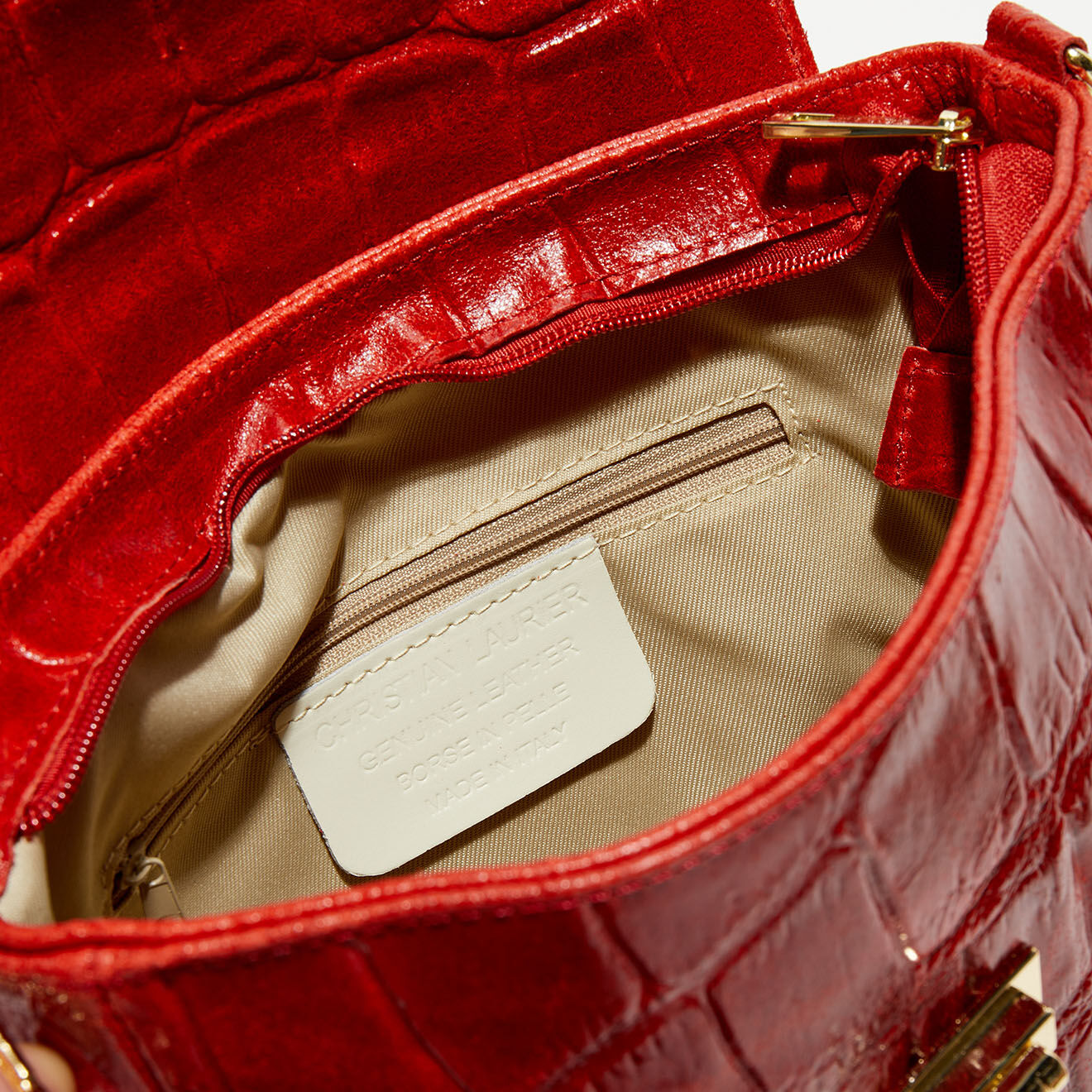 Christian Laurier Sac bandoulière en Cuir Flory rouge - 23x17x8 cm