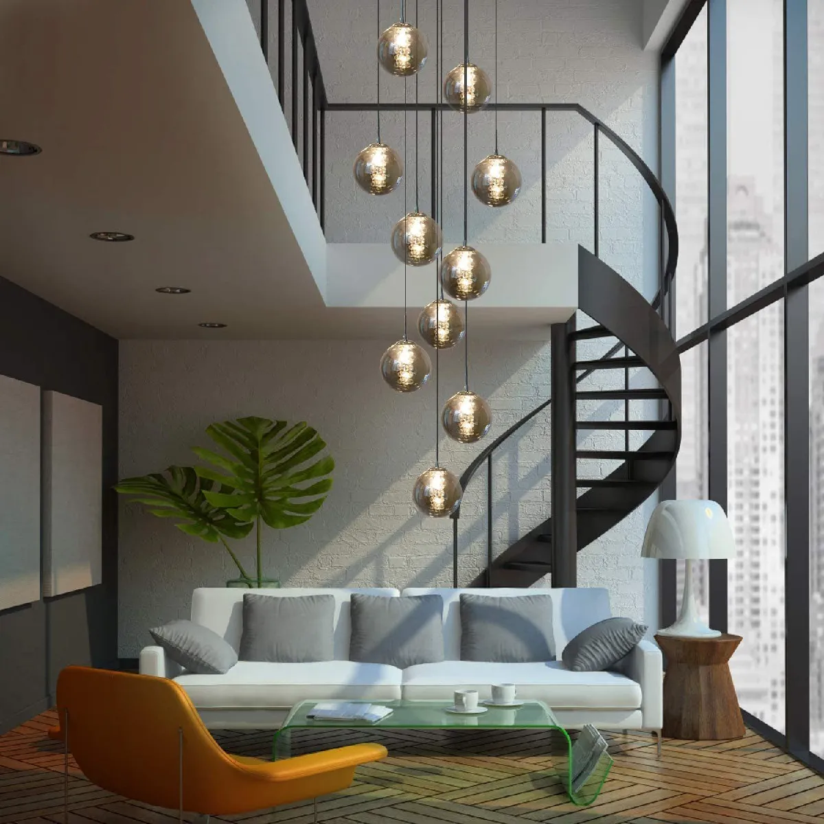 ZMH LED Ajustable Verre