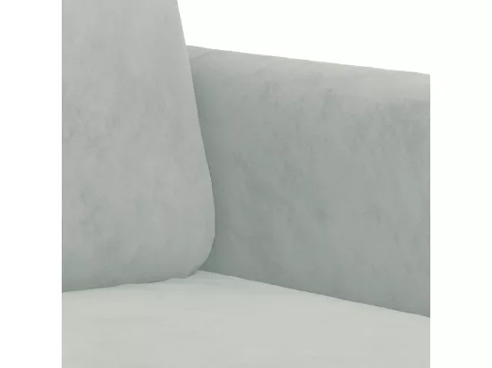 Canapé à 2 places Gris clair 140 cm Velours