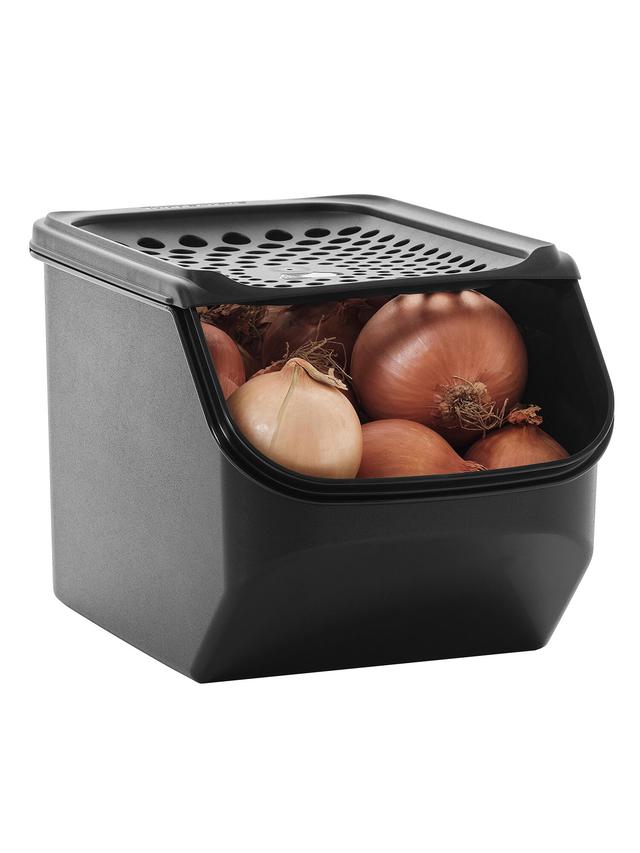 Zwiebeln länger frisch halten mit der BPA-freien, belüfteten und stapelbaren Tupperware ZwiebelBox.