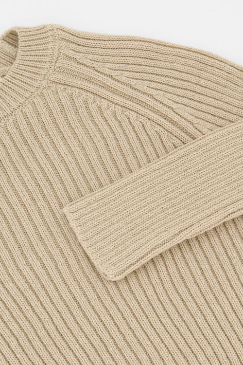 Beige gebreide crop top