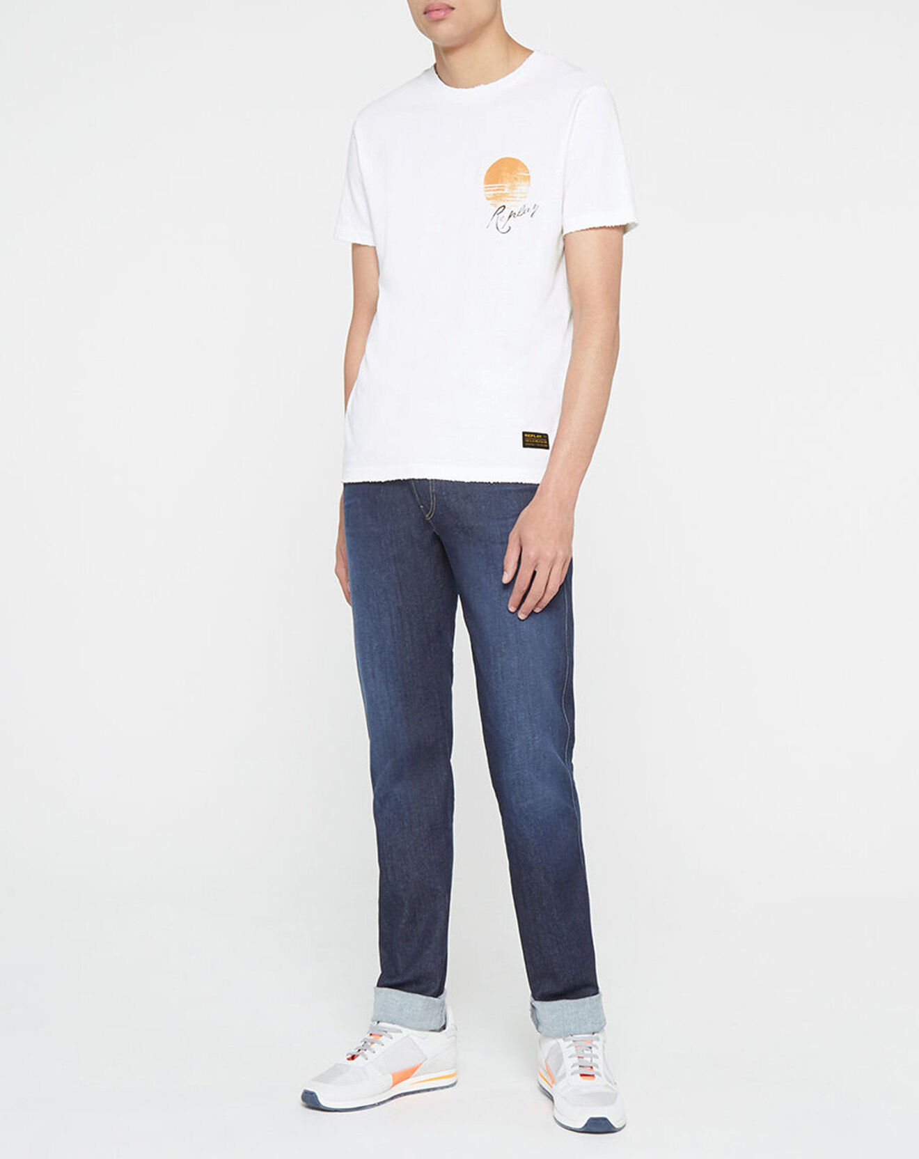 Replay T-Shirt tiger back blanc