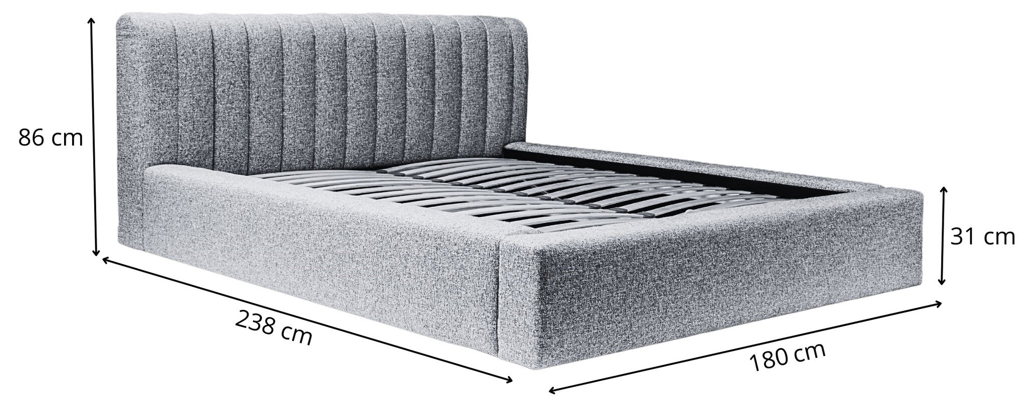 Trae Mobler Amira 140 x 200 cm Gestoffeerd Bed Baksteenrood