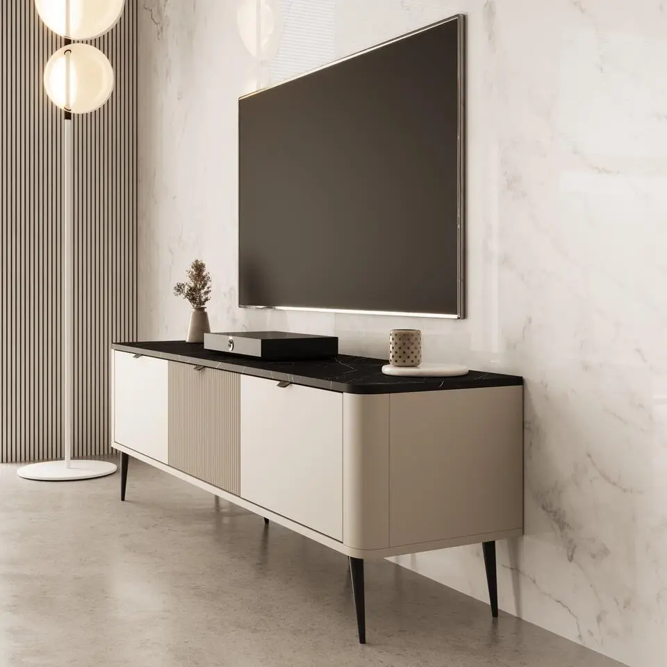 Meubella - TV-Meubel Mace - Beige - 160 cm