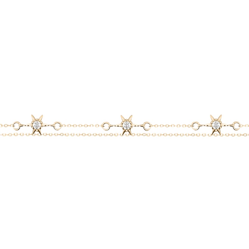 Bracelet plaqué or avec oxydes de zirconium