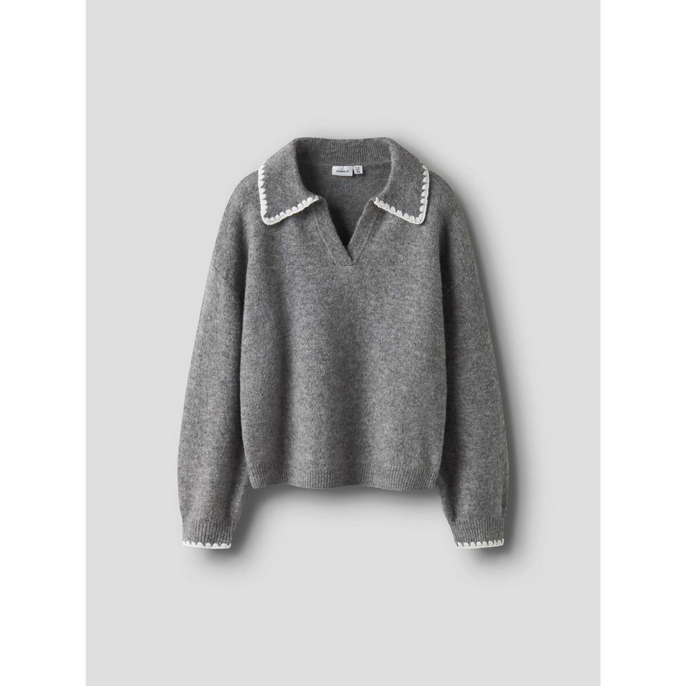 Køb Name It Grey Melange Nkfrikasa Ls Strik Polo