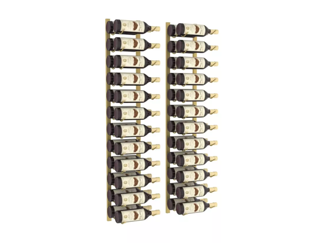 Casier à vin mural pour 24 bouteilles 2 pcs Doré Fer