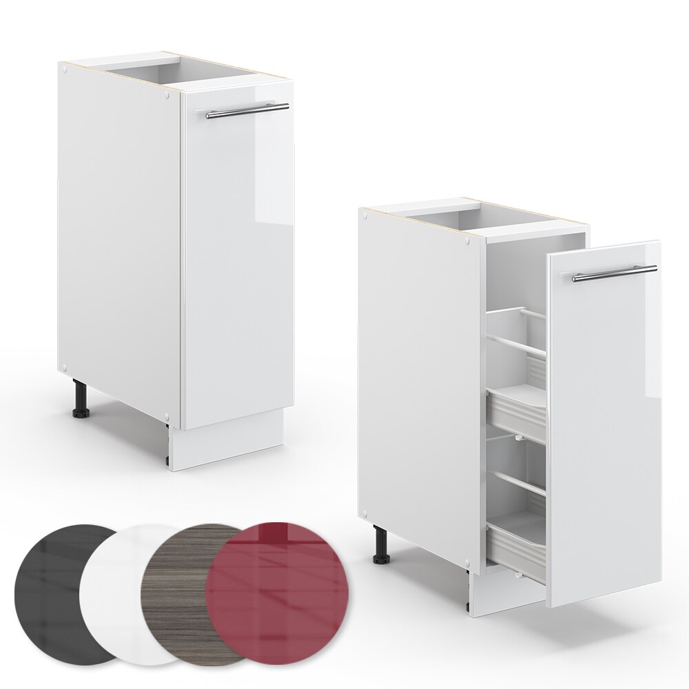 Vicco Apothekerunterschrank 30 cm Weiß Hochglanz Küchenschrank Apothekerschrank Küchenzeile Fame-Line