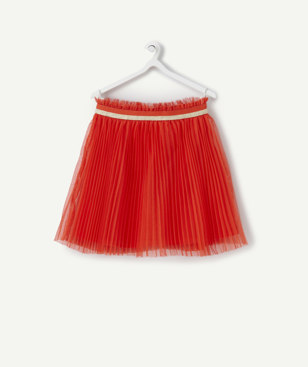 JUPE BÉBÉ FILLE ROUGE EN TULLE PLISSÉE