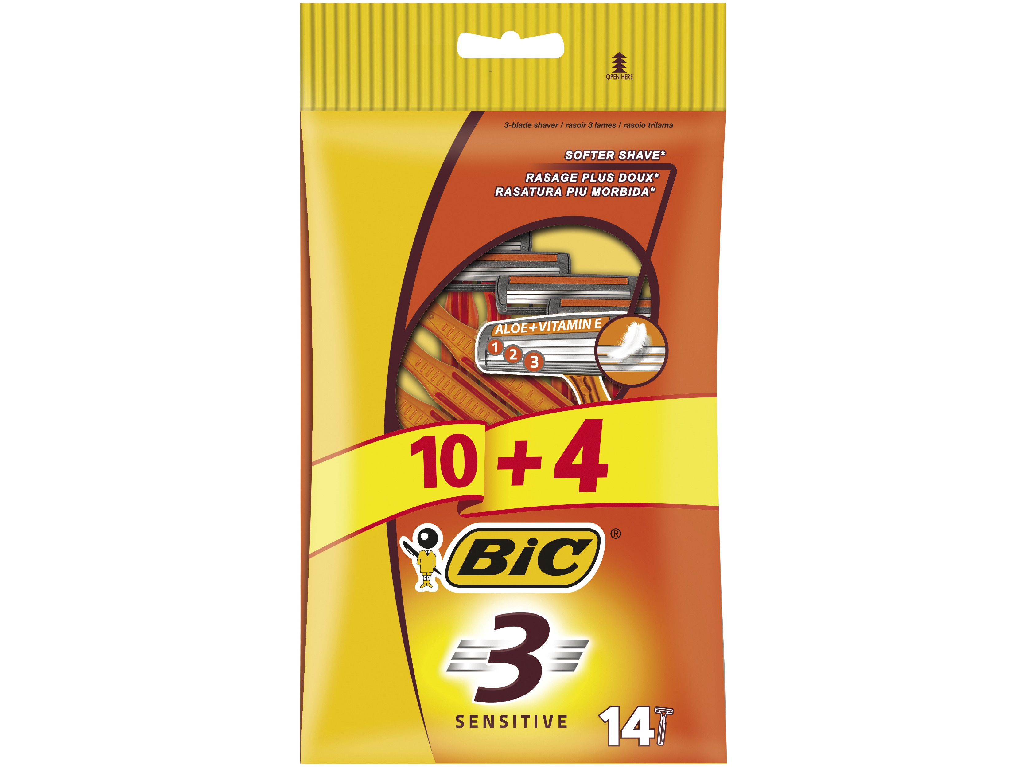 MÁQUINA DESCARTÁVEL BIC 3 SENSITIVE 10 4UN
